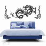 Wandtattoo DRACHE + Tribals Wandaufkleber Tattoo