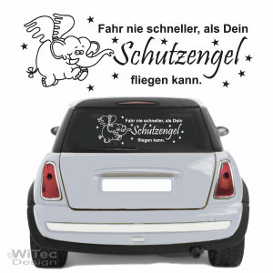 Elefant Schutzengel Sterne Engel  Auto Aufkleber...