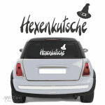 Autoaufkleber Heckscheibe Hexenkutsche Hexe Sticker 