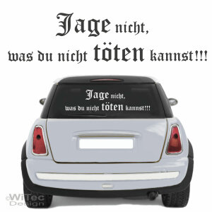 Jage nicht was du nicht töten kannst!! Autoaufkleber...