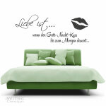 Wandtattoo Liebe ist Gute Nacht Kuss Wandaufkleber
