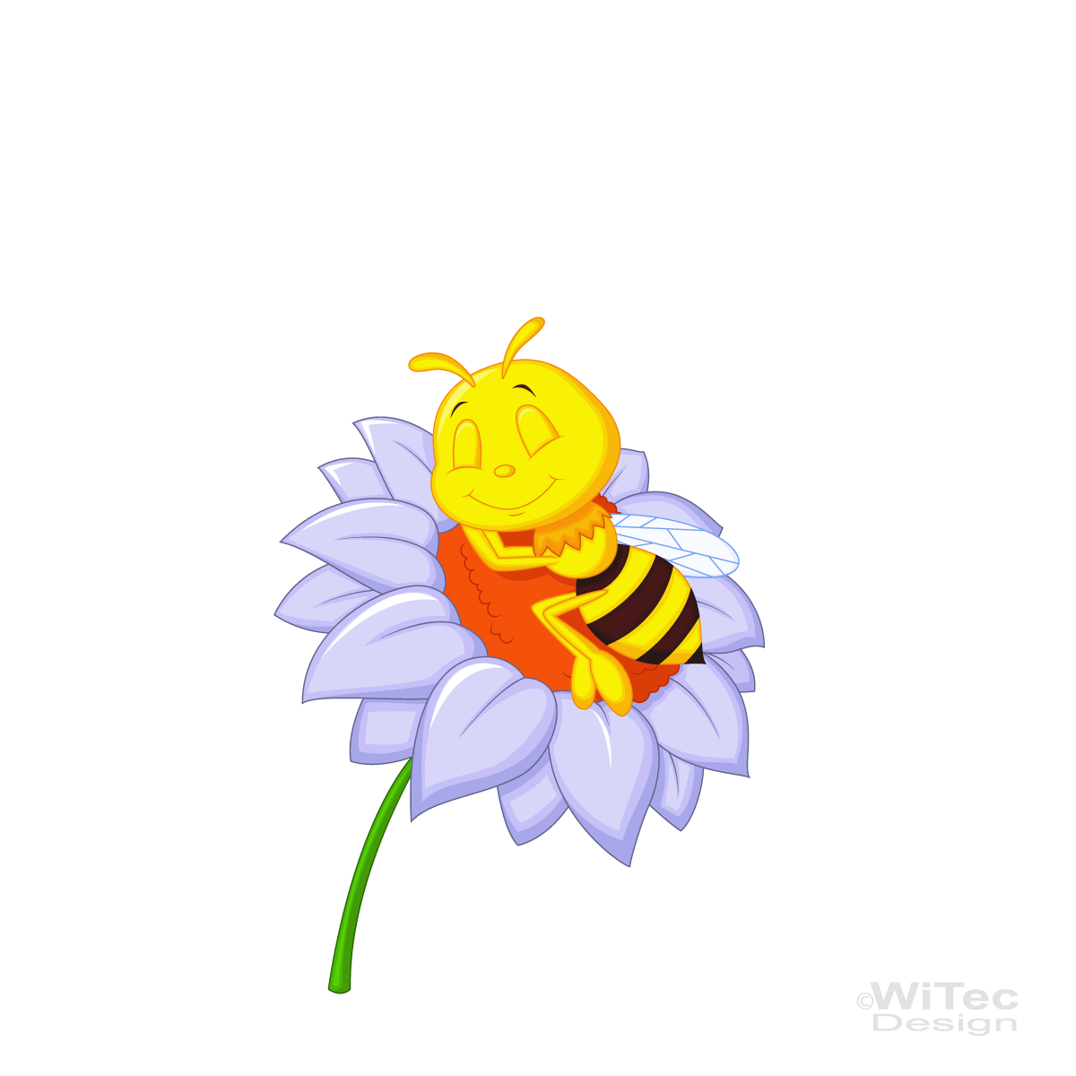 Wandaufkleber Biene Wespe Blume Süße Träume Wandtattoo