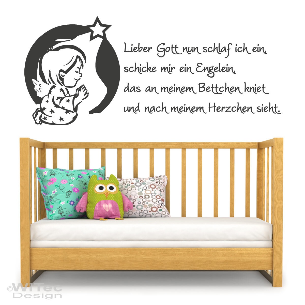 Wandaufkleber Lieber Gott Wandtattoo Kindergebet Engel