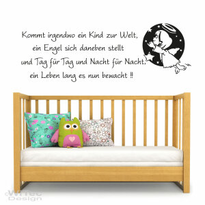 Wandaufkleber Engel Spruch Reim Wandtattoo Kinderzimmer