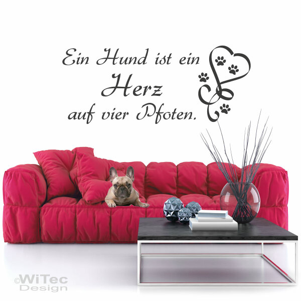 Wandtattoo Hund Herz Pfoten Wandaufkleber Hunde, 13,99 €