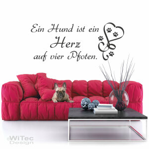 Wandtattoo Hund Herz Pfoten Wandaufkleber Hunde