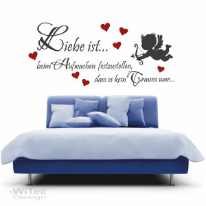 Wandaufkleber LIEBE IST... Wandtattoo Engel Schlafzimmer