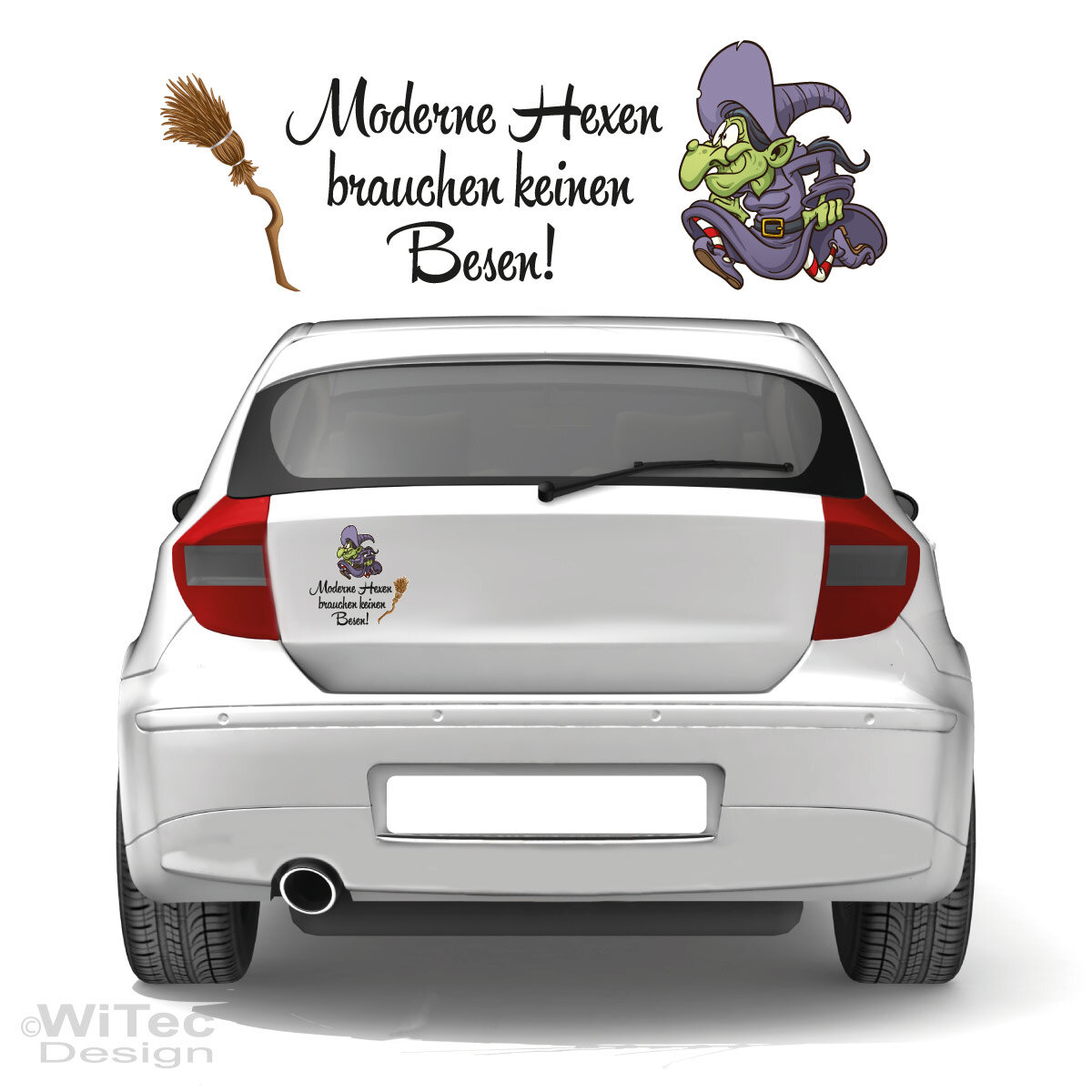 Autoaufkleber Hexe , Autoaufkleber Hexen dürfen das! mit Katze – MMKB