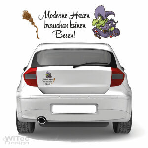 Moderne Hexen Autoaufkleber Hexe Aufkleber Auto Besen Gothic Sticker