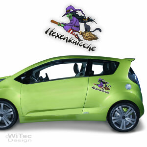 Hexenkutsche Autoaufkleber Hexe Katze Gothic Auto Aufkleber