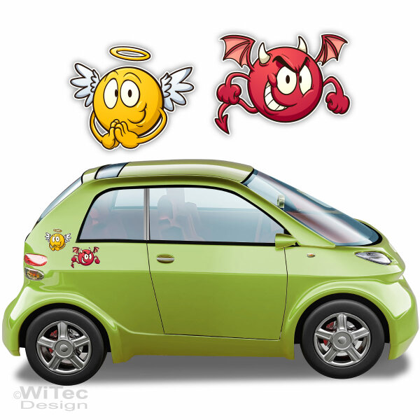 Engel Teufel Autoaufkleber 2er Aufkleber Auto Sticker