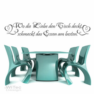 Wandaufkleber WO DIE LIEBE DEN TISCH DECKT Küche