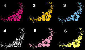 Hibiskus Hawaii Blumenranke 2 Stk Aufkleber Sticker