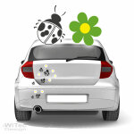 Blumen Marienkäfer Auto Aufkleber Set 19 tlg Sticker