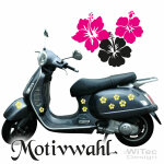 HIBISCUS 24x Blumen Aufkleber Vespa Roller Bike Quad