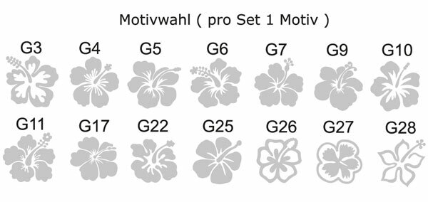 Hibiskus Glasgravur 3 Stk Aufkleber Hawaii Blumen auto