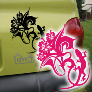 Hawaii Hibiskus Blüte Gekko Gecko Aufkleber Auto
