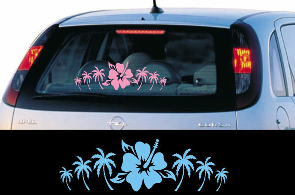 Hawaii Hibiscus Palme Aufkleber auto wohnmobil surf