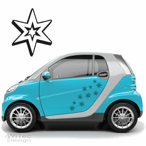 Sterne Stars 3D Style Aufkleber Set Autoaufkleber Deko