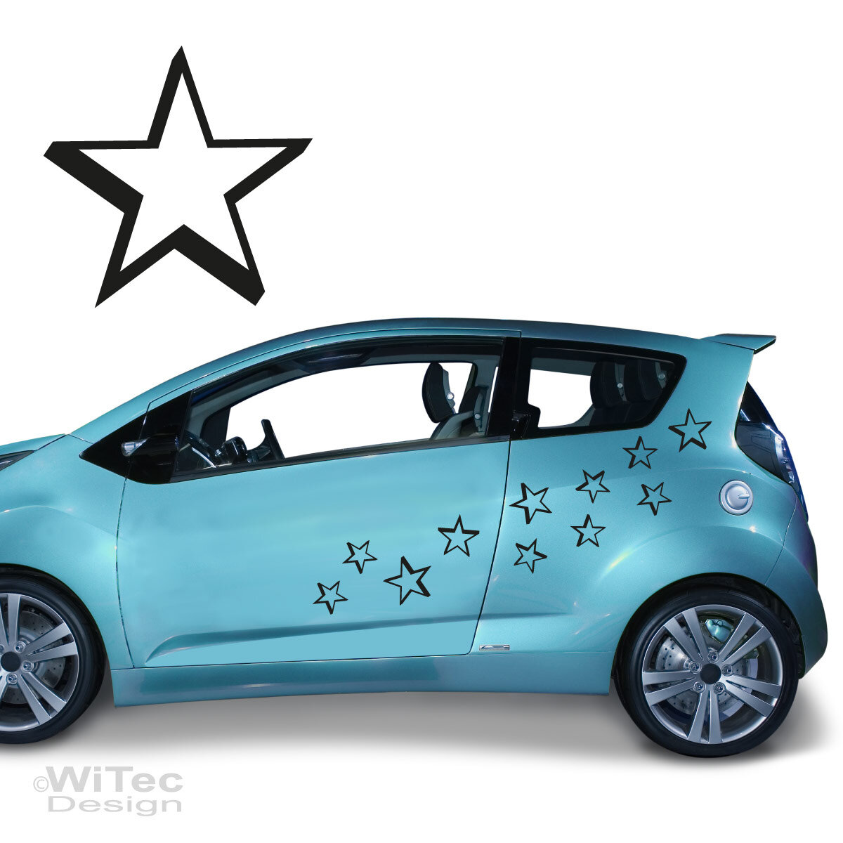 STERNE Stars 3D style Aufkleber Set smart ford renault