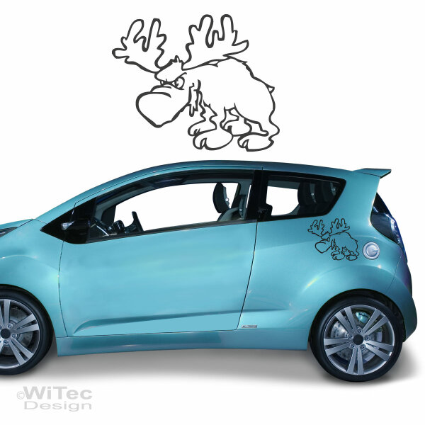 Elch Aufkleber sticker pc auto comic tiere