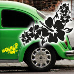 HIBISCUS Blumenranke 2x Aufkleber Auto Sticker vw opel smart