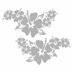 HIBISCUS Blumenranke 2x Aufkleber Auto Sticker vw opel smart