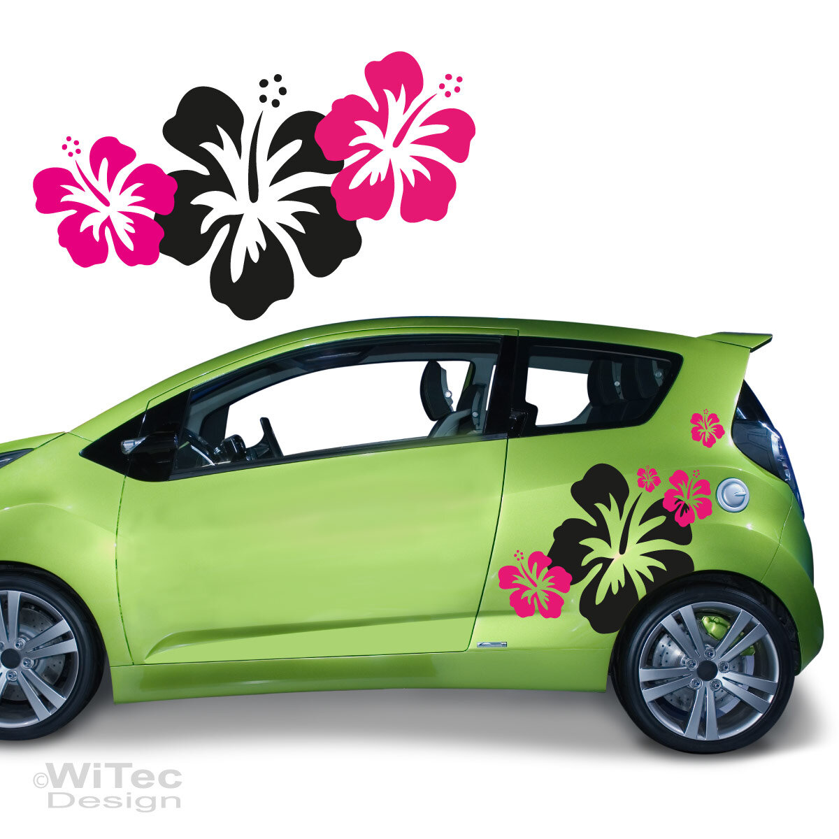 Hibiscus Hibiskus Blumen Auto Aufkleber SET Hibiscus Hibiskus Blumen Auto Aufkleber SET