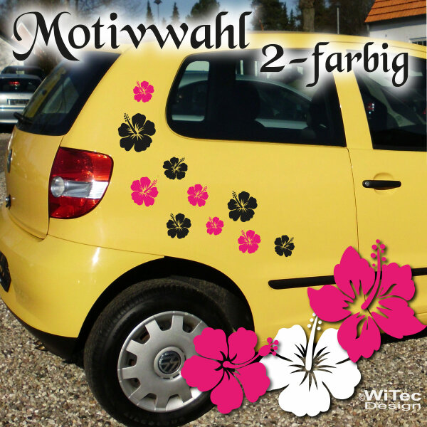 Aufkleber Set Hibiskus Blumen Auto Sticker