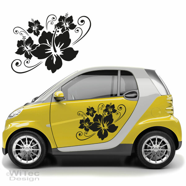 AA238 Auto Aufkleber Set Kleine Schnecke + Blumen Sticker