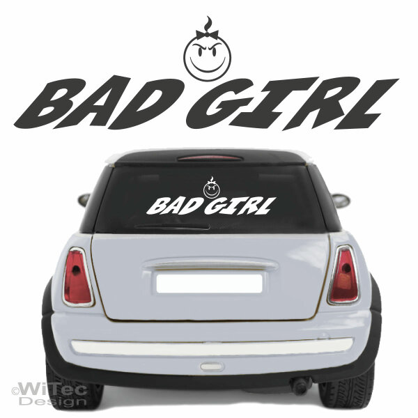 BAD GIRL Smile Auto Aufkleber Heckscheibe