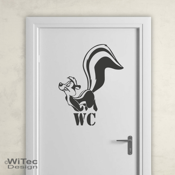 Türaufkleber WC Stinktier Toilette Badezimmer Türtattoo WC Stinktier Toilette Badezimmer