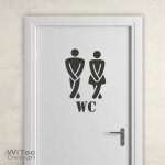 Türaufkleber WC Toilette Türtattoo