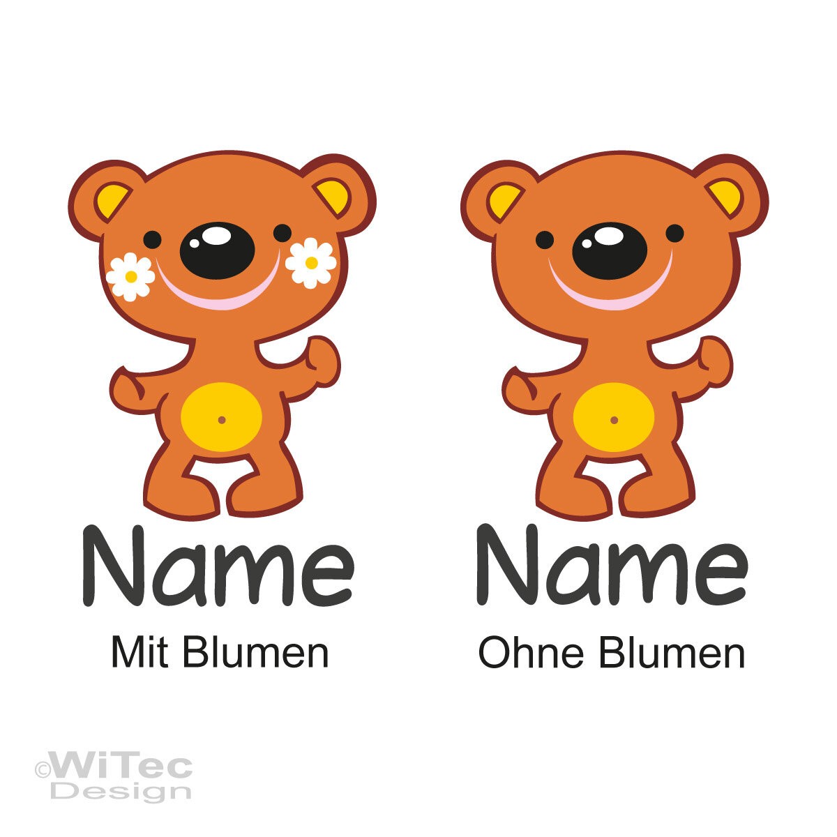 Türaufkleber Teddy Name Tür Aufkleber Wandtattoo