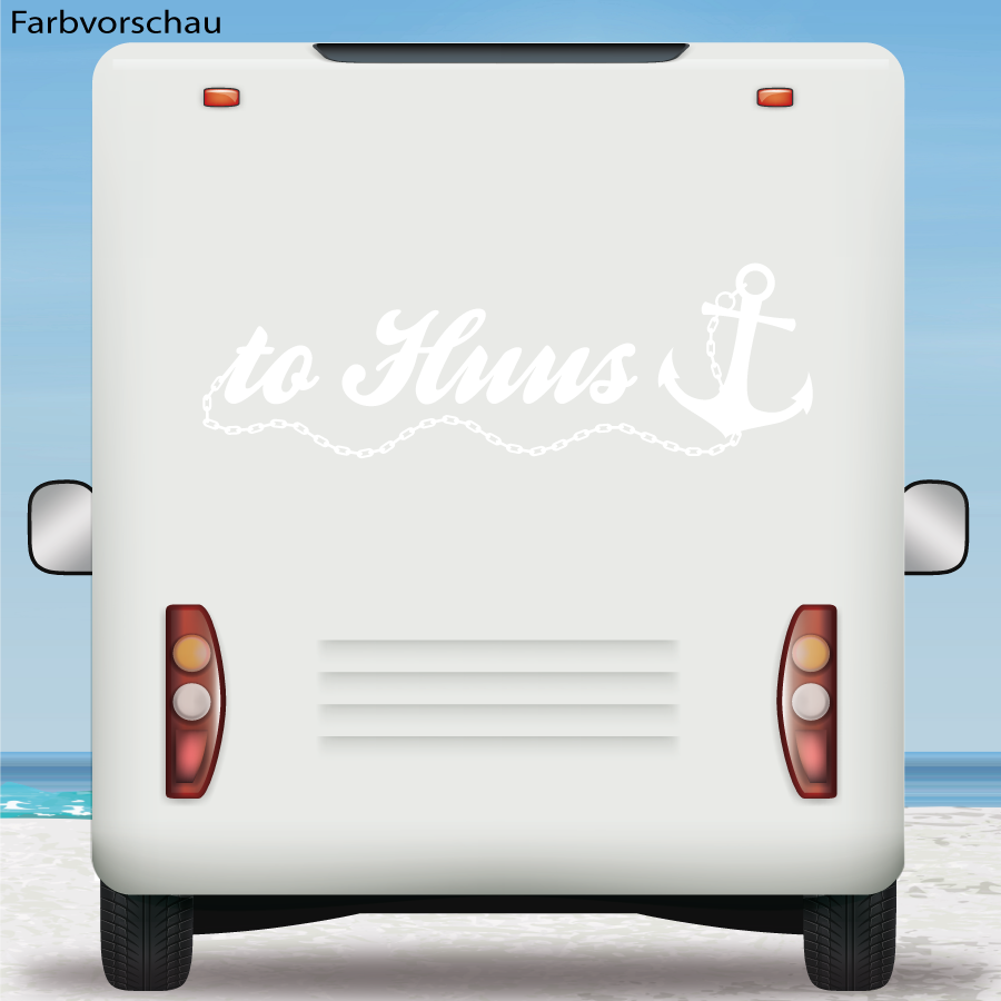 Wohnmobil Aufkleber to Huus mit Anker Caravan